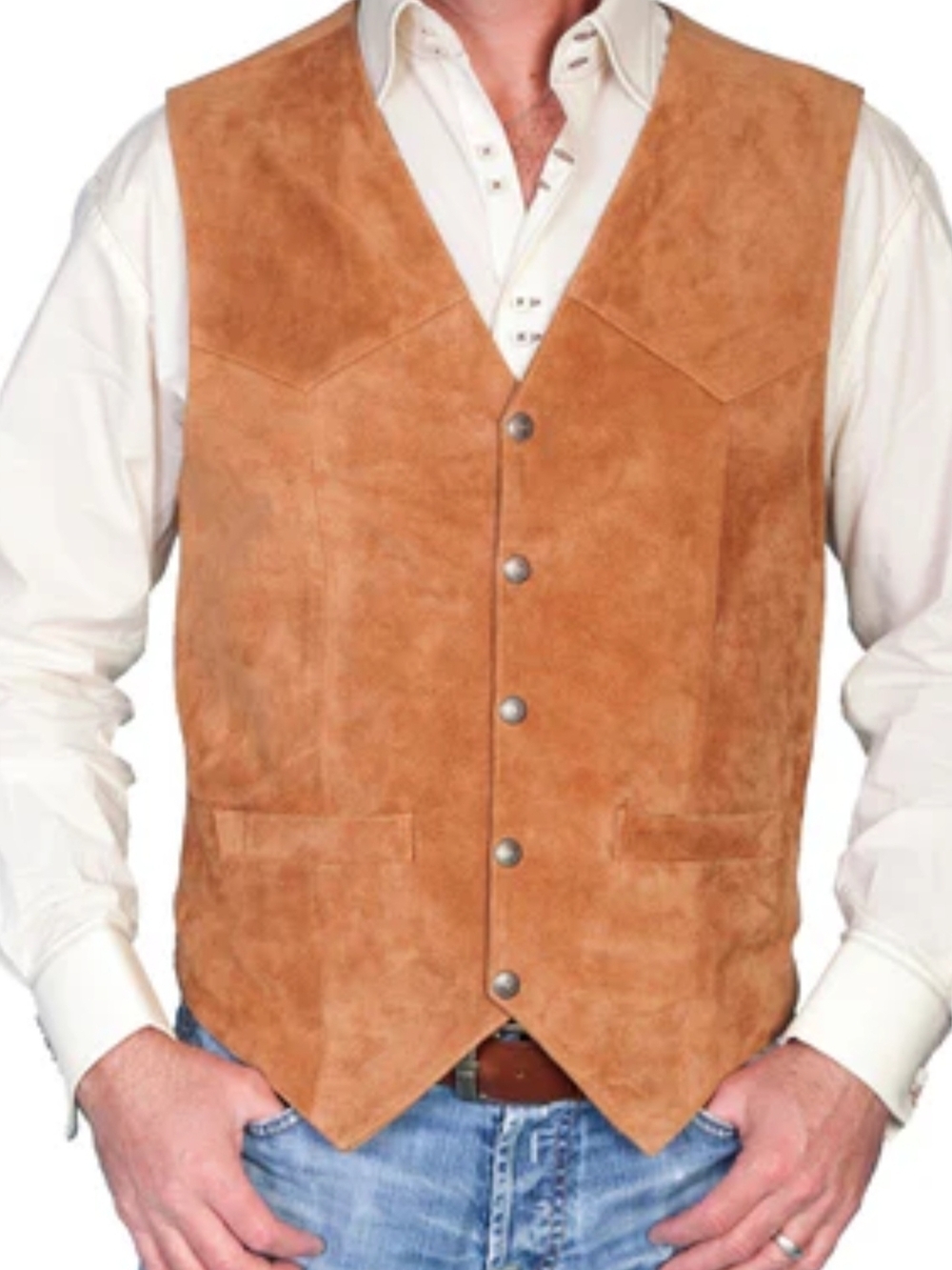 Coofandy Suede Snap-Front Vest